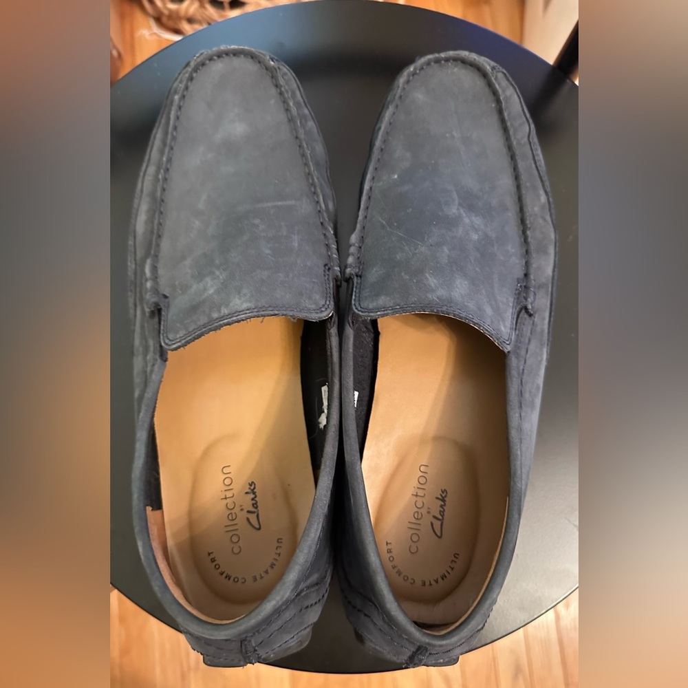 Comfort Collection By Clark's Ashmont Step Navy Blue Nubuck Driving Loafer 10.5 - Picture 2 of 11